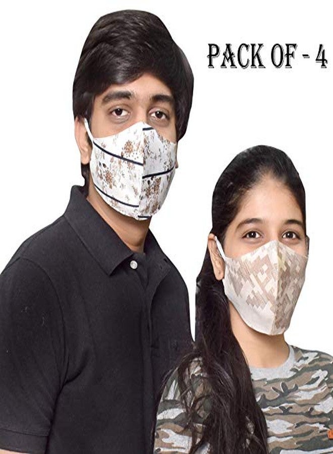 Kundan Cotton Reusable & Washable Anti Pollution 2 Layer Face Mask (Pack Of 4 Mask) - Image 2